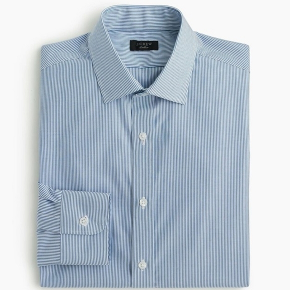 J. Crew Other - J. Crew Ludlow Slim-fit Stretch Two-Ply Easy-Care Cotton Dress Shirt In Blue Mic